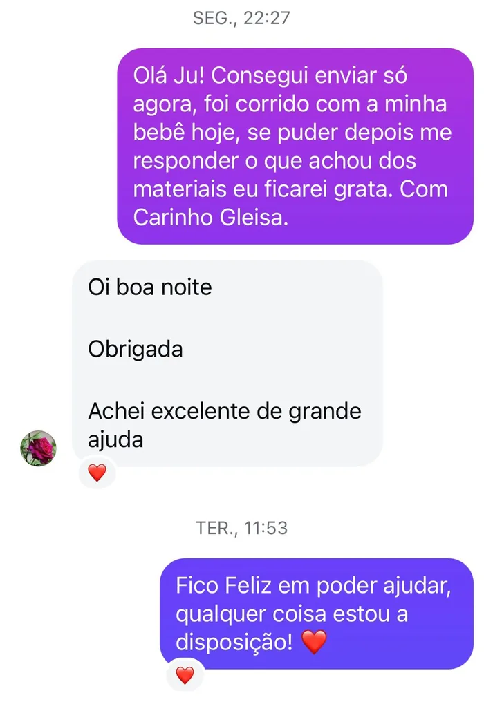 Depoimento real de mãe que usou o material 4