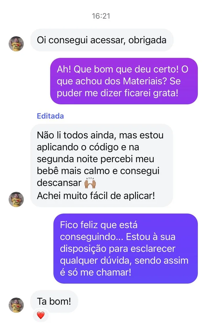Depoimento real de mãe que usou o material 2