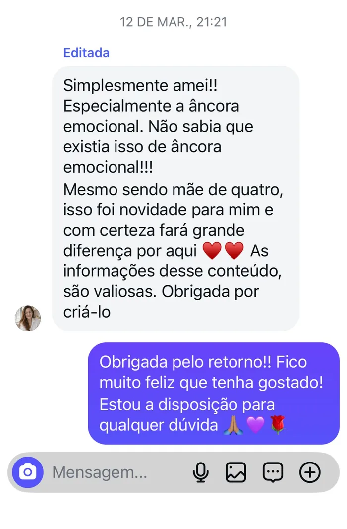 Depoimento real de mãe que usou o material 1